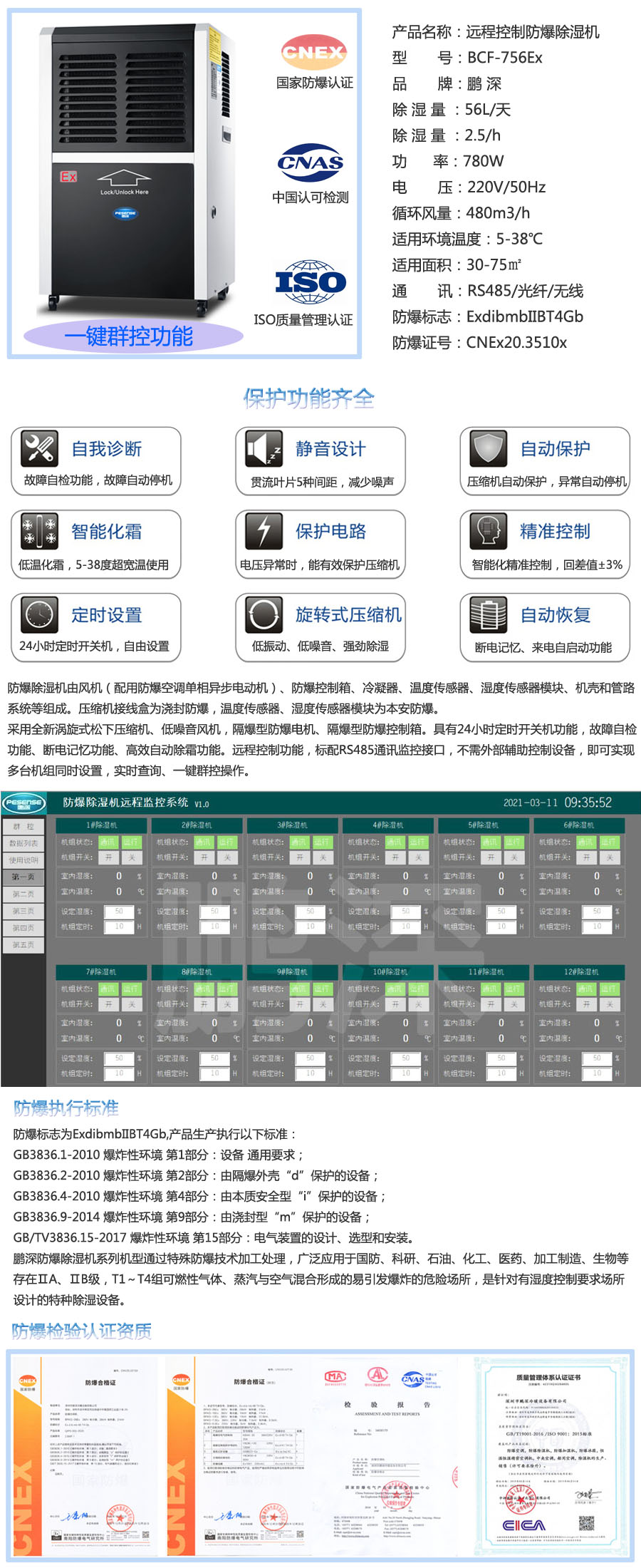 BCF-756Ex遠程控制防爆除濕機