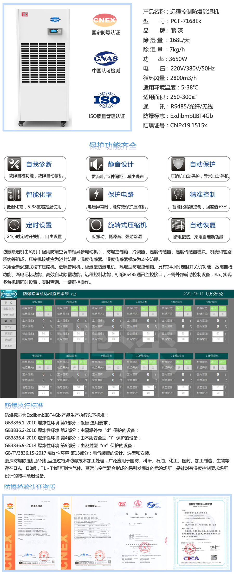 PCF-7168Ex遠(yuǎn)程控制防爆除濕機(jī)